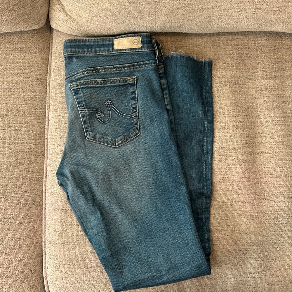 Women's Blue AG Crop Jeans
